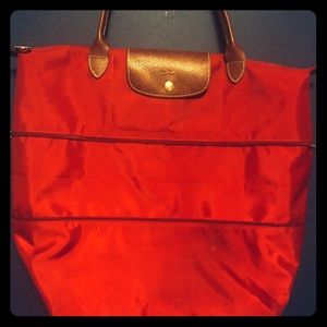 Authentic Long champ Le Pliage Red XL travel bag